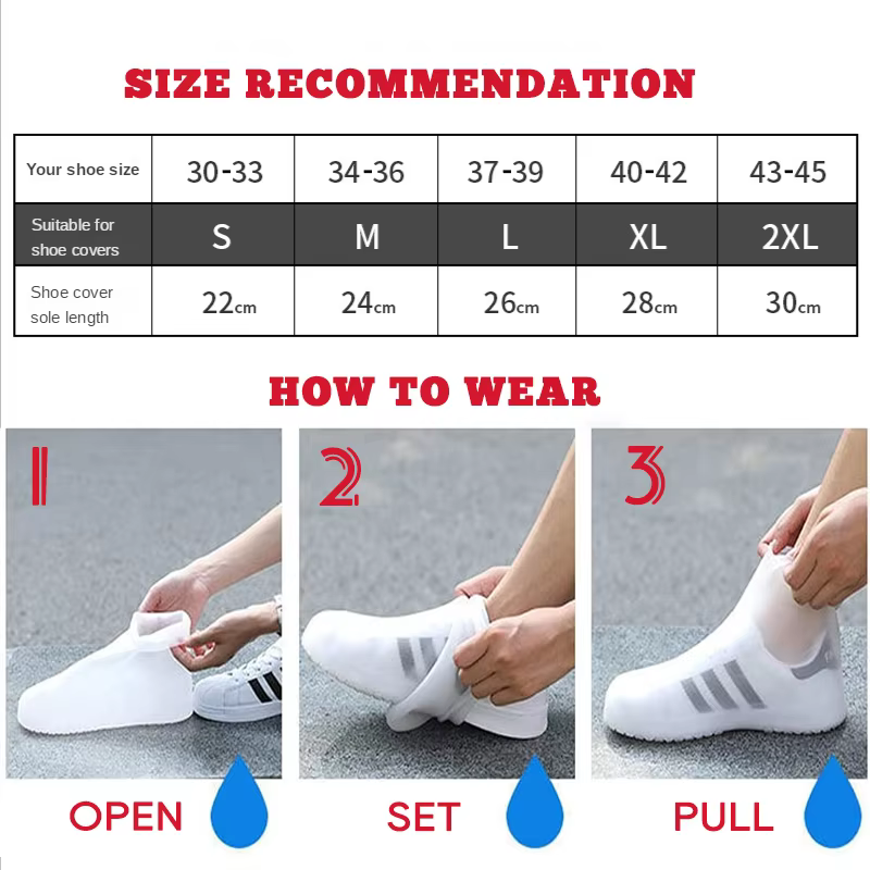Couvre-chaussures imperméables en silicone