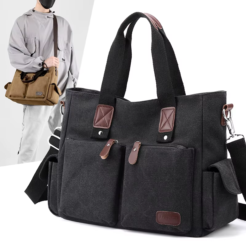 Sac bandoulière rétro en toile, sac à main pour les trajets quotidiens, sac à bandoulière, sac de travail, sac à main grande capacité