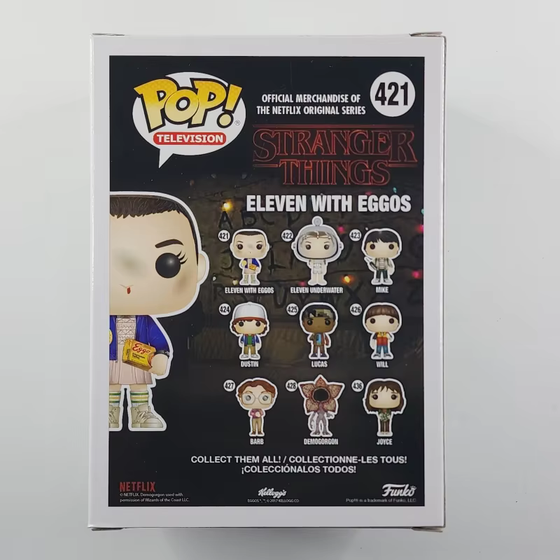 Funko Pop! original Television Eleven avec Eggos # Figurine en vinyle Stranger Things 421, modèle de collection, décoration de bureau, cadeau pour les fans