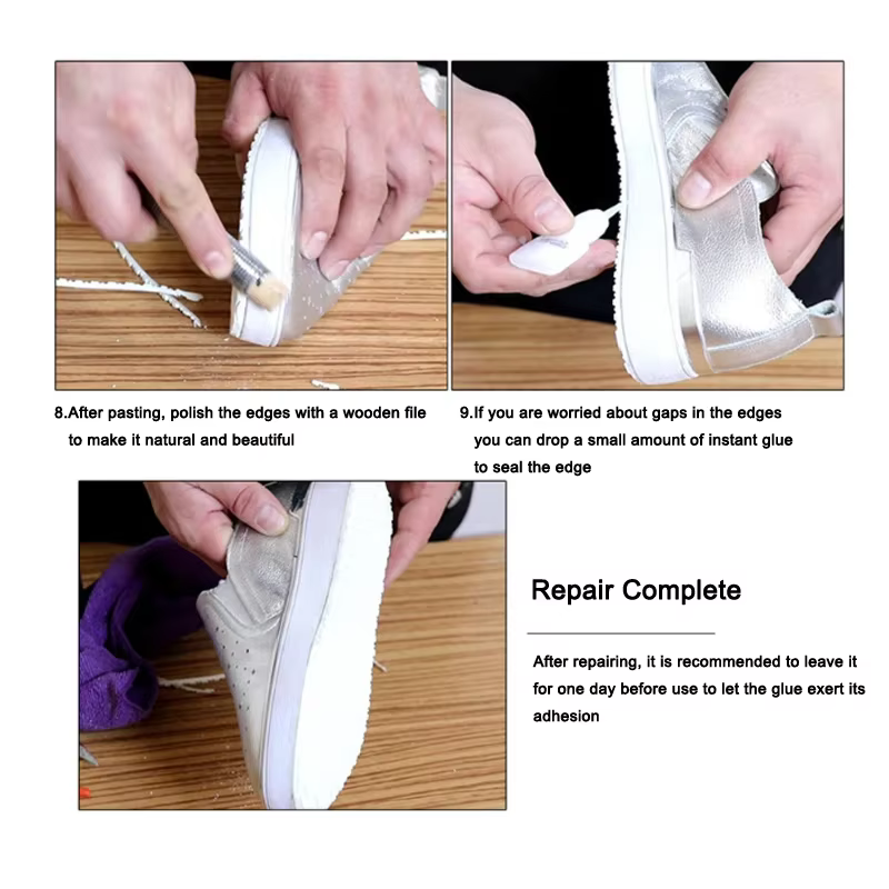 Semelles complètes en caoutchouc pour chaussures, semelles intérieures antidérapantes, protection de semelle de poignée au sol, réparation de baskets, tampons auto-adhésifs pour chaussures de travaill
