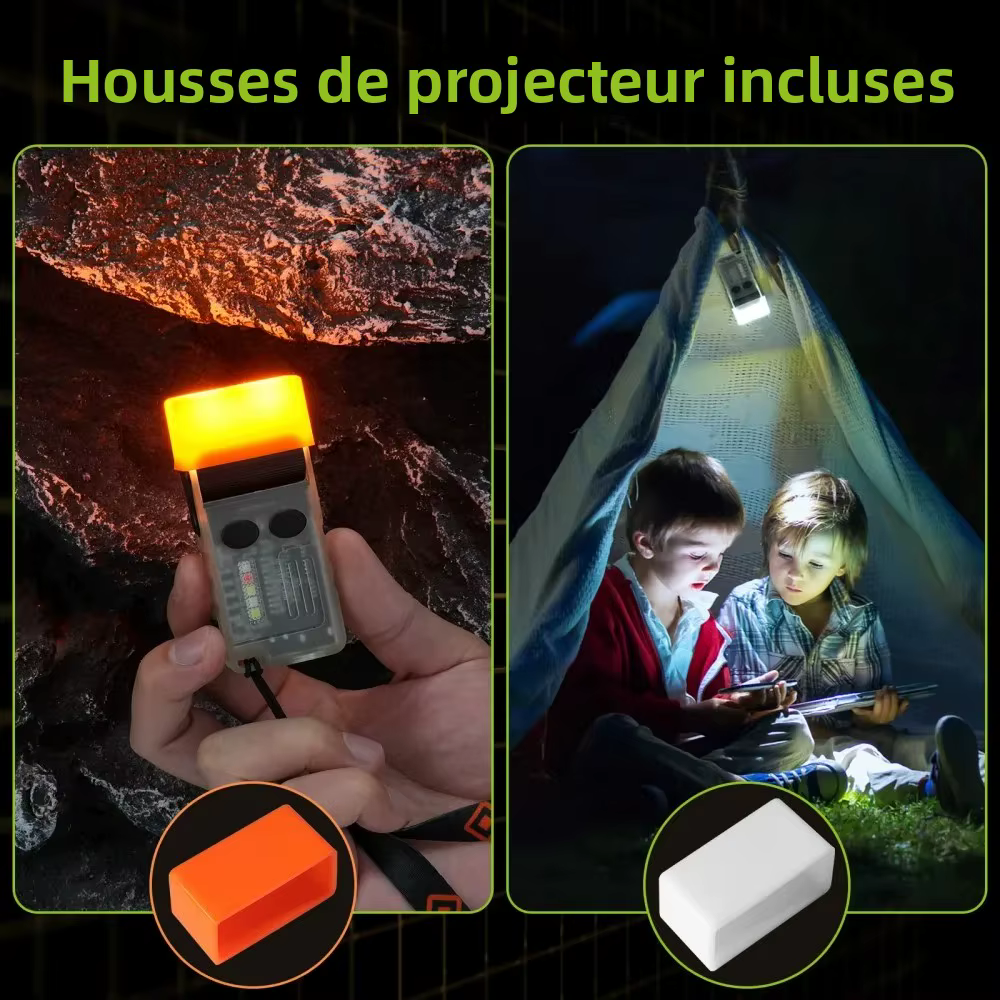 BORUiT V20 Buzzer EDC LED porte-clés lampe de poche tête pivotante type-c