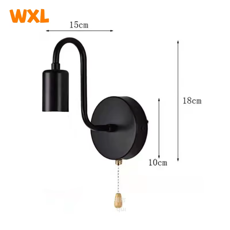 Applique industrielle nordique fer noir E27 éclairage intérieur chevet salle de bain chambre lampe