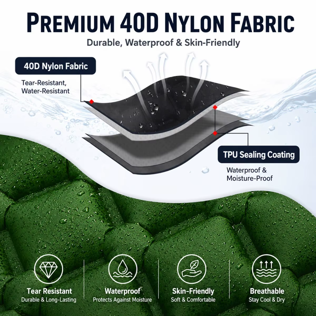 Matelas gonflable double pour le camping en plein air