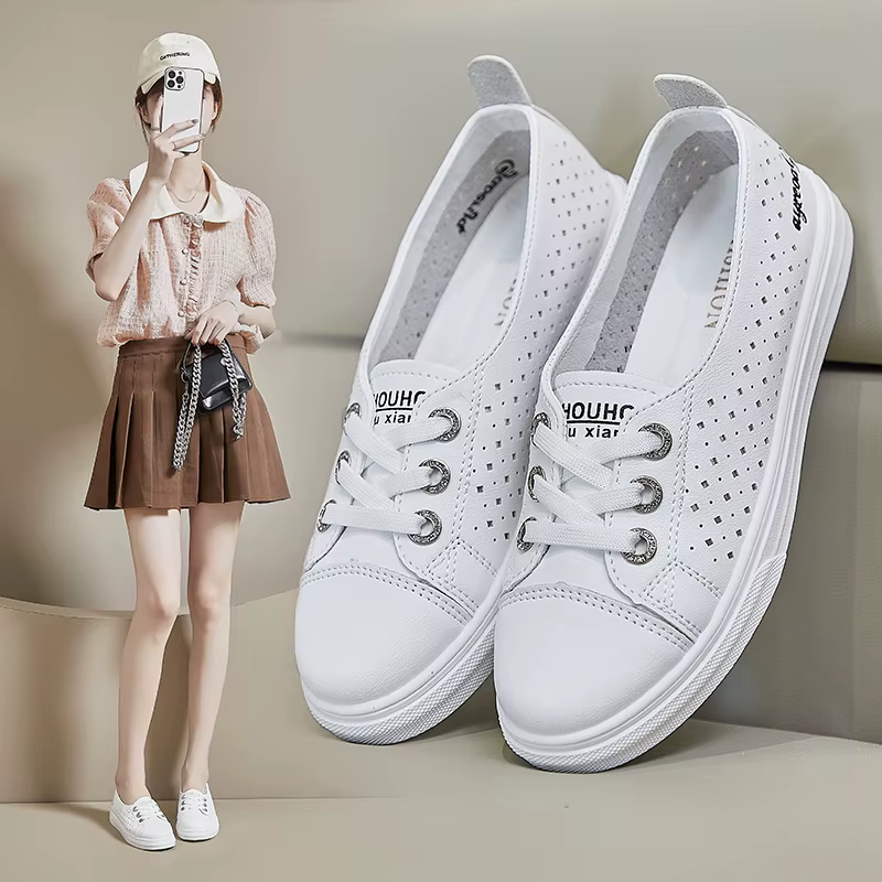 Chaussures plates femmes blanc