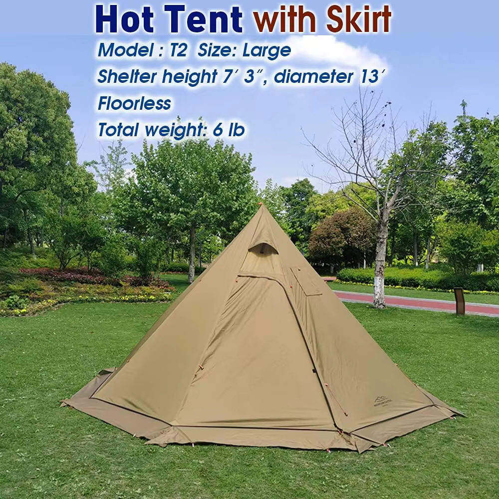 Tente Tipi Légère avec Tuyaux de Cannelure Ignifuge