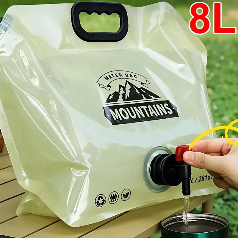 Sac à eau portable 8L, seau pliable