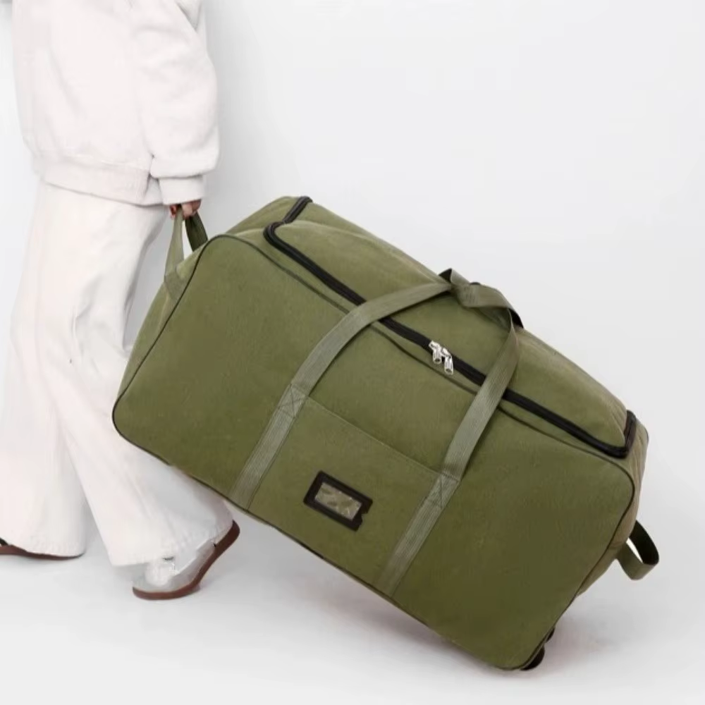Sac de voyage pliable pour le week-end, grande capacité, plusieurs compartiments, sac de rangement pour bagages avec roues amovibles, imperméable