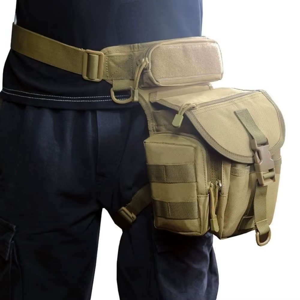 Sac de jambe tombante d'extérieur de grande capacité réglable avec poches latérales sac de taille de randonnée sac de cyclisme de vélo étanche polyvalent