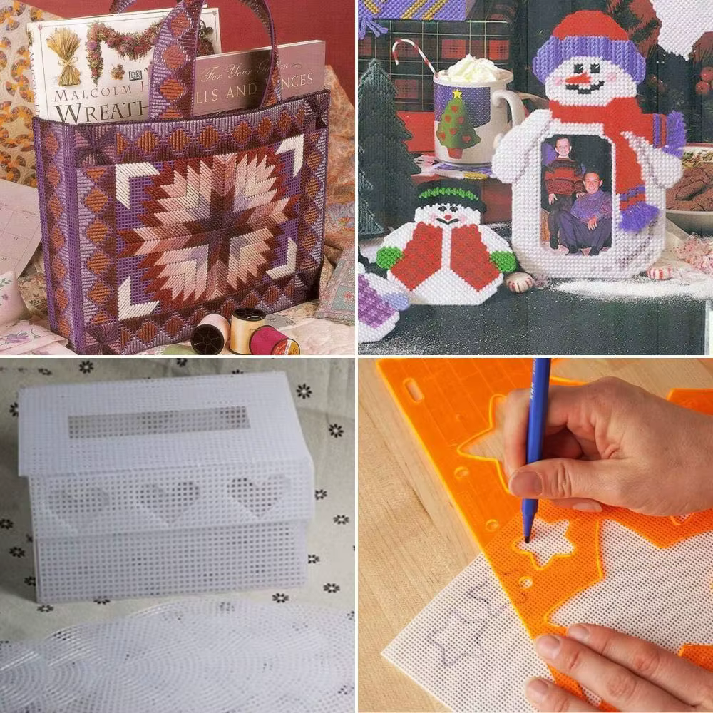 Feuilles de toile en maille plastique durable pour sacs DIY