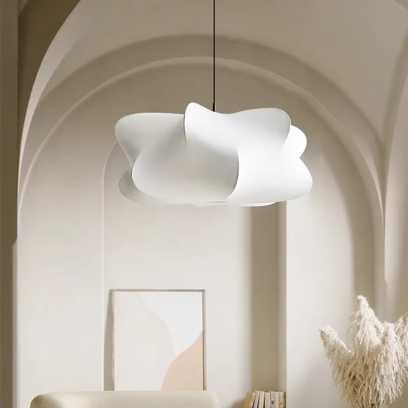 Lampe suspendue en soie nordique, lustre design, luminaire suspendu au plafond, suspension, ampoule E27