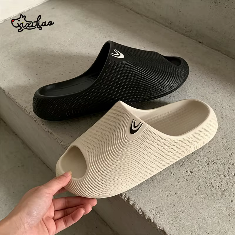 XIXITIAO – pantoufles d'été à plateforme pour hommes et femmes, pantoufles de salle de bain intérieures en EVA, douces, confortables, couleur unie, antidérapantes