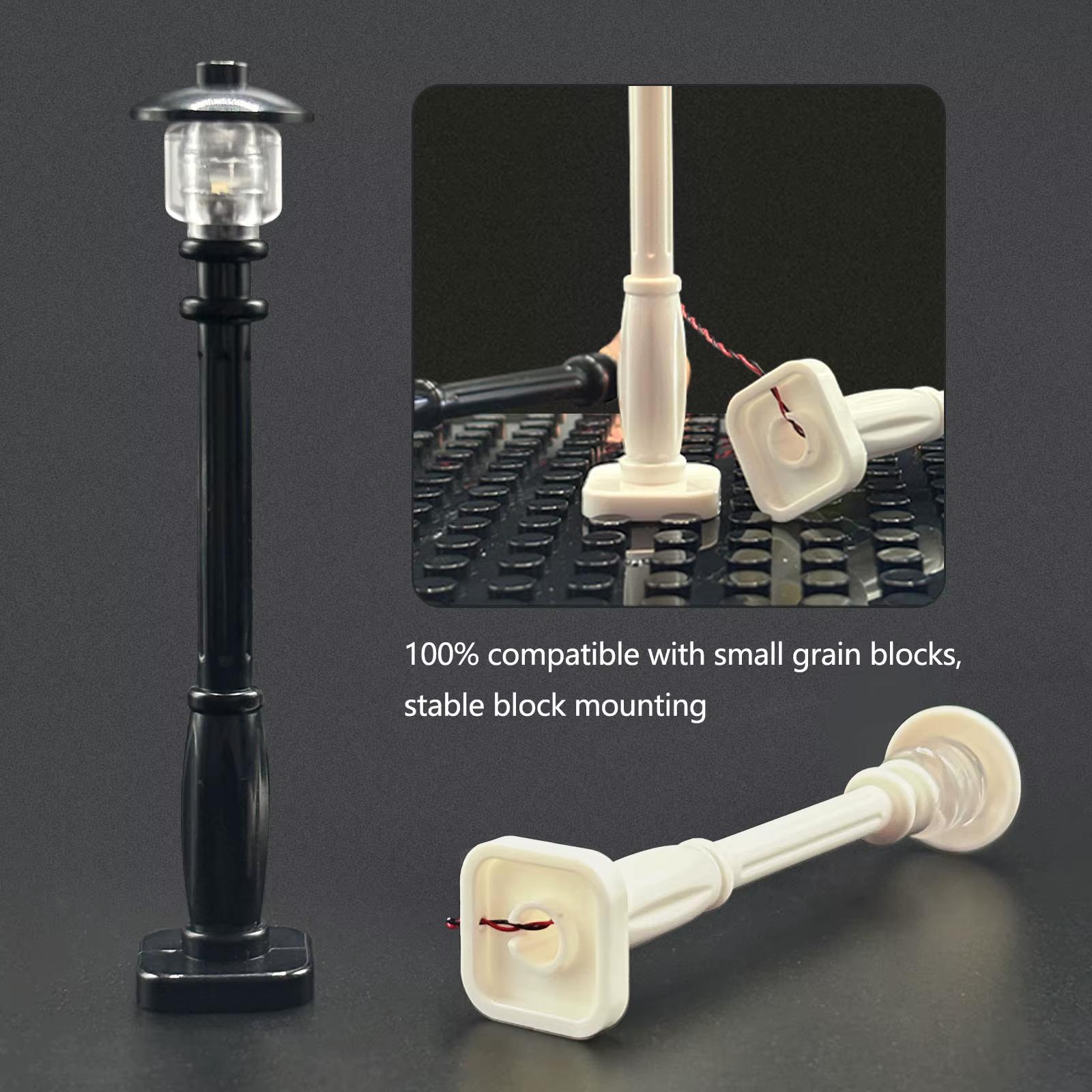 Lampadaire de ville lumineux LED 10 pièces, lampe de bloc de construction alimentée par USB, accessoires d'éclairage MOC