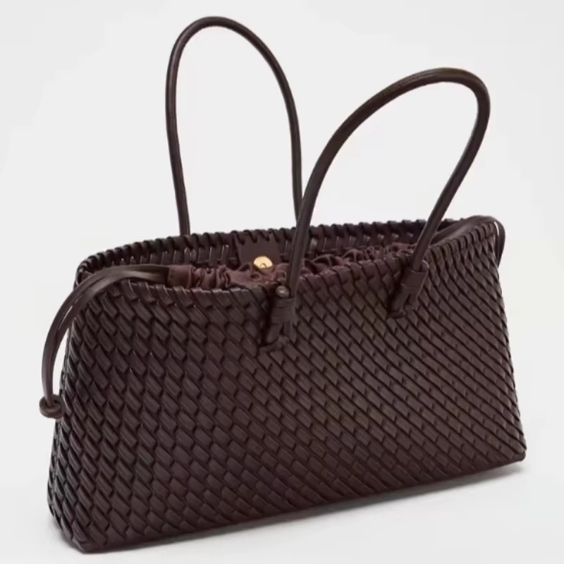 Sac à bandoulière de luxe pour femmes, sac de Shopping tissé exquis, élégant, Simple, grande capacité, poignée supérieure, fourre-tout de banlieue