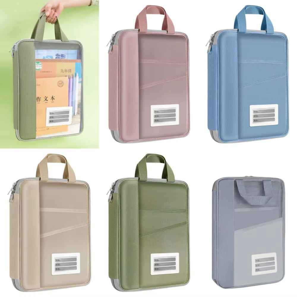 Sac à documents transparent A4, sac à fermeture éclair en maille à grande ouverture, sac de transport multifonctionnel pour papiers de test