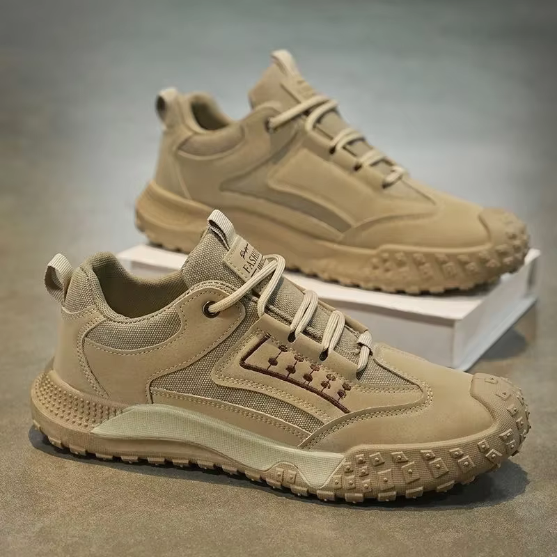 Chaussures de randonnée luxueuses pour hommes, respirantes, à enfiler, bottes de travail décontractées d'automne, antidérapantes et résistantes à l'usure pour le bureau et le chantier