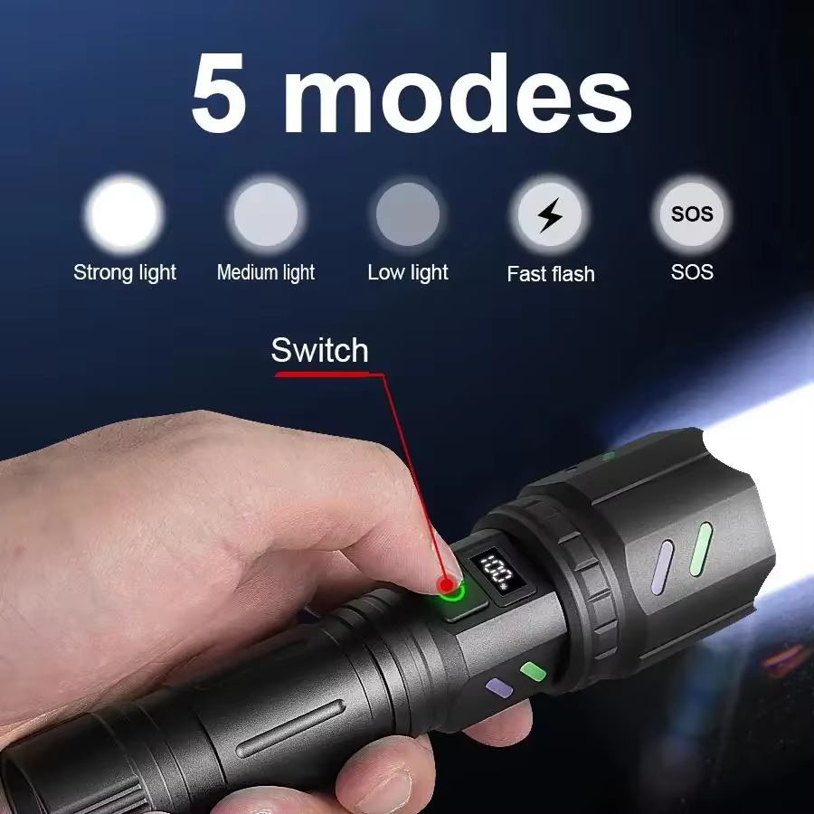 Lampe de poche d'allumage à double lentille Ultra puissante
