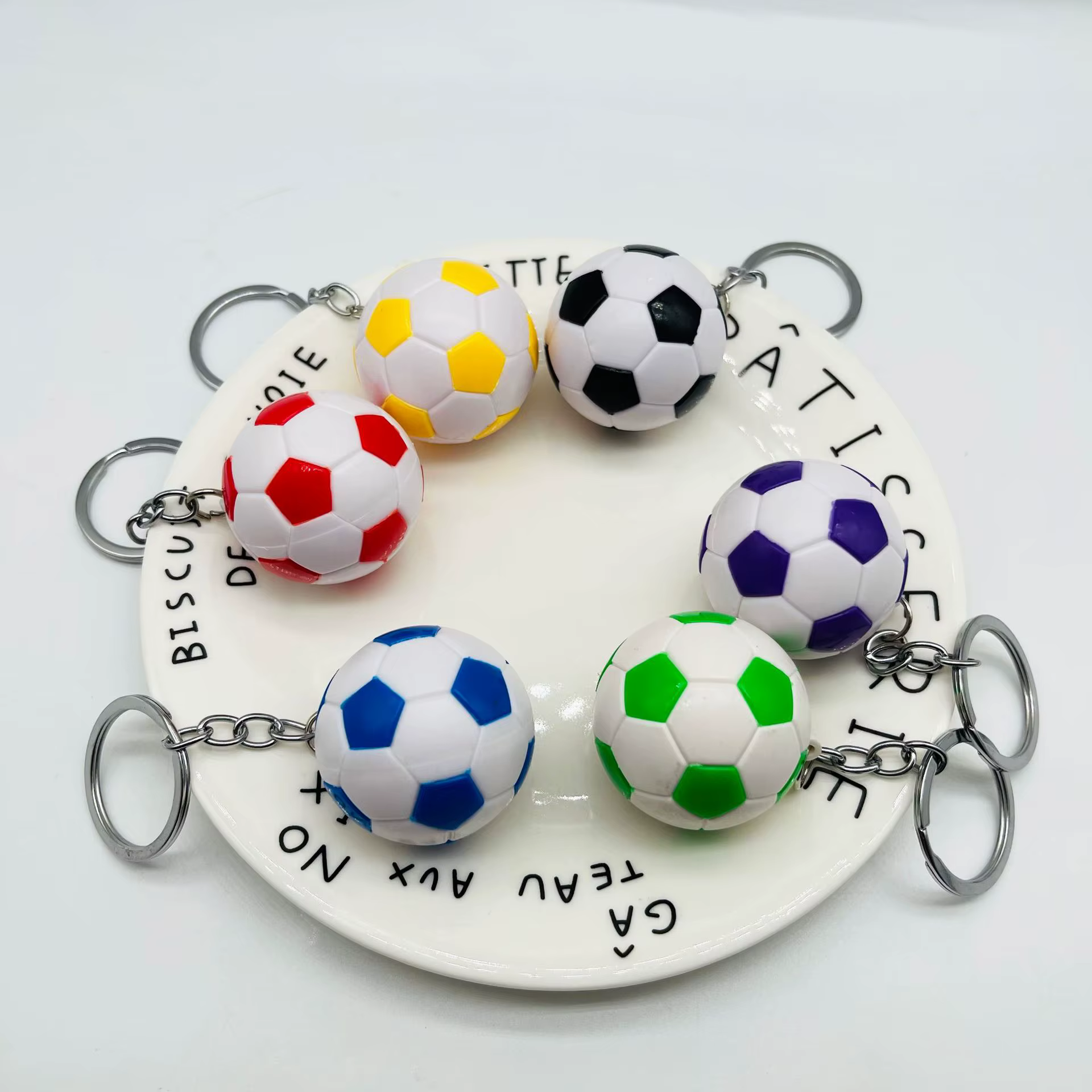 Porte-clés de voiture de joueur de football, porte-clés de fan de football, accessoires de sport, cadeau, 6 couleurs, 1 pièce