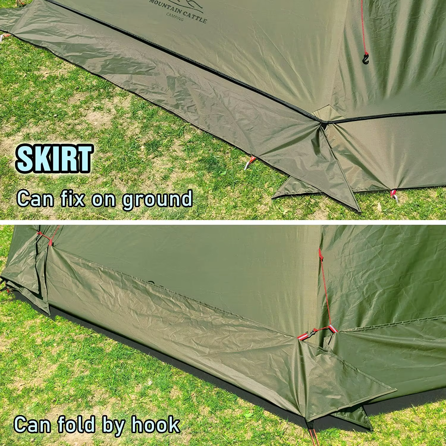 Tente Tipi Légère avec Tuyaux de Cannelure Ignifuge
