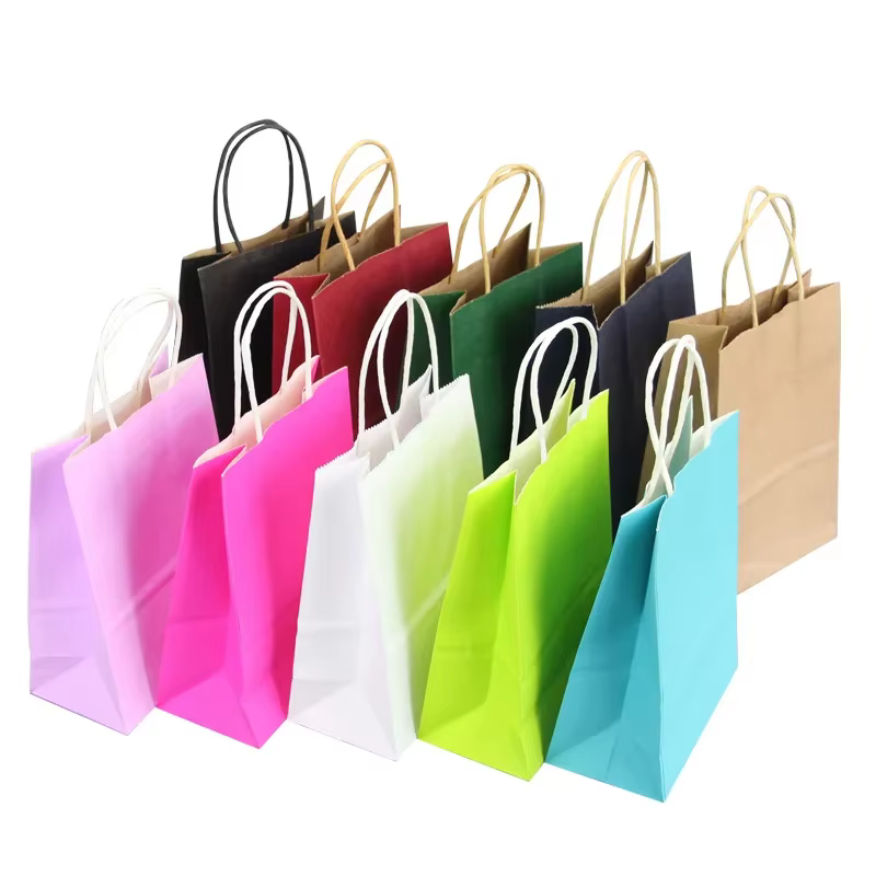 Mini sac en papier kraft avec sac cadeau Foy Festival, emballage de strass de Noël, sacs à provisions pour bonbons, 10 pièces, 30 pièces, 50 pièces