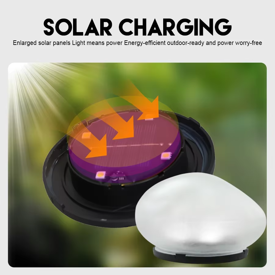 LED lumières de pierre solaires lumière de roche à énergie solaire imperméable extérieure