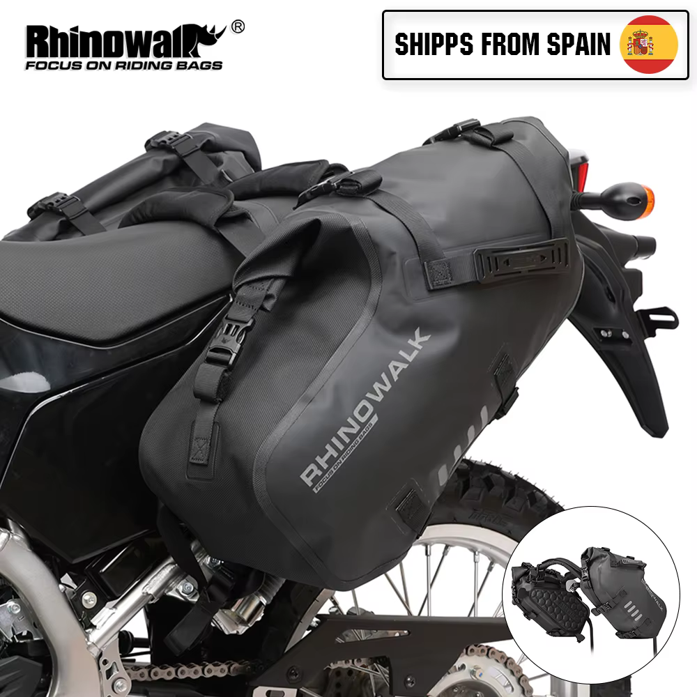 Rhinowalk 2 pièces sacoche latérale de selle de moto 18L/28L/48L étanche universelle