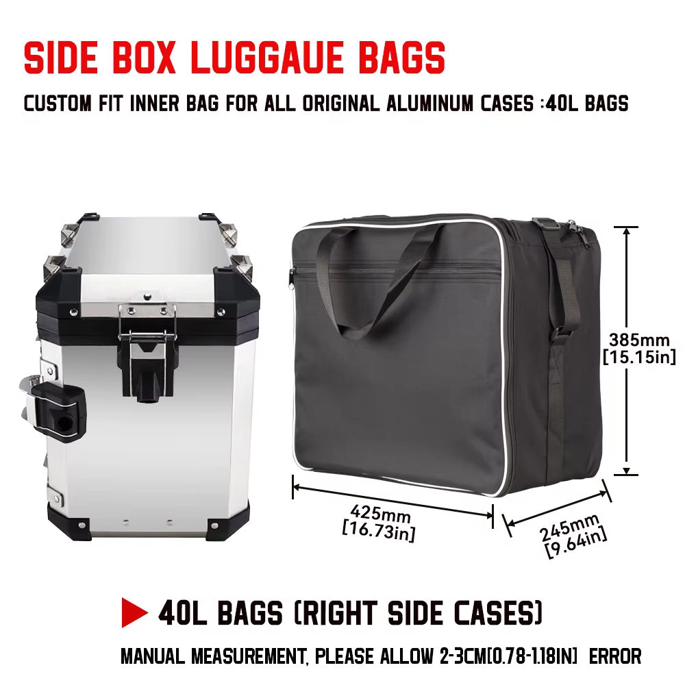 Sacs à bagages pour moto BMW R1200GS Adv, sacs intérieurs noirs, valises pour moto R1250 GS Adventure