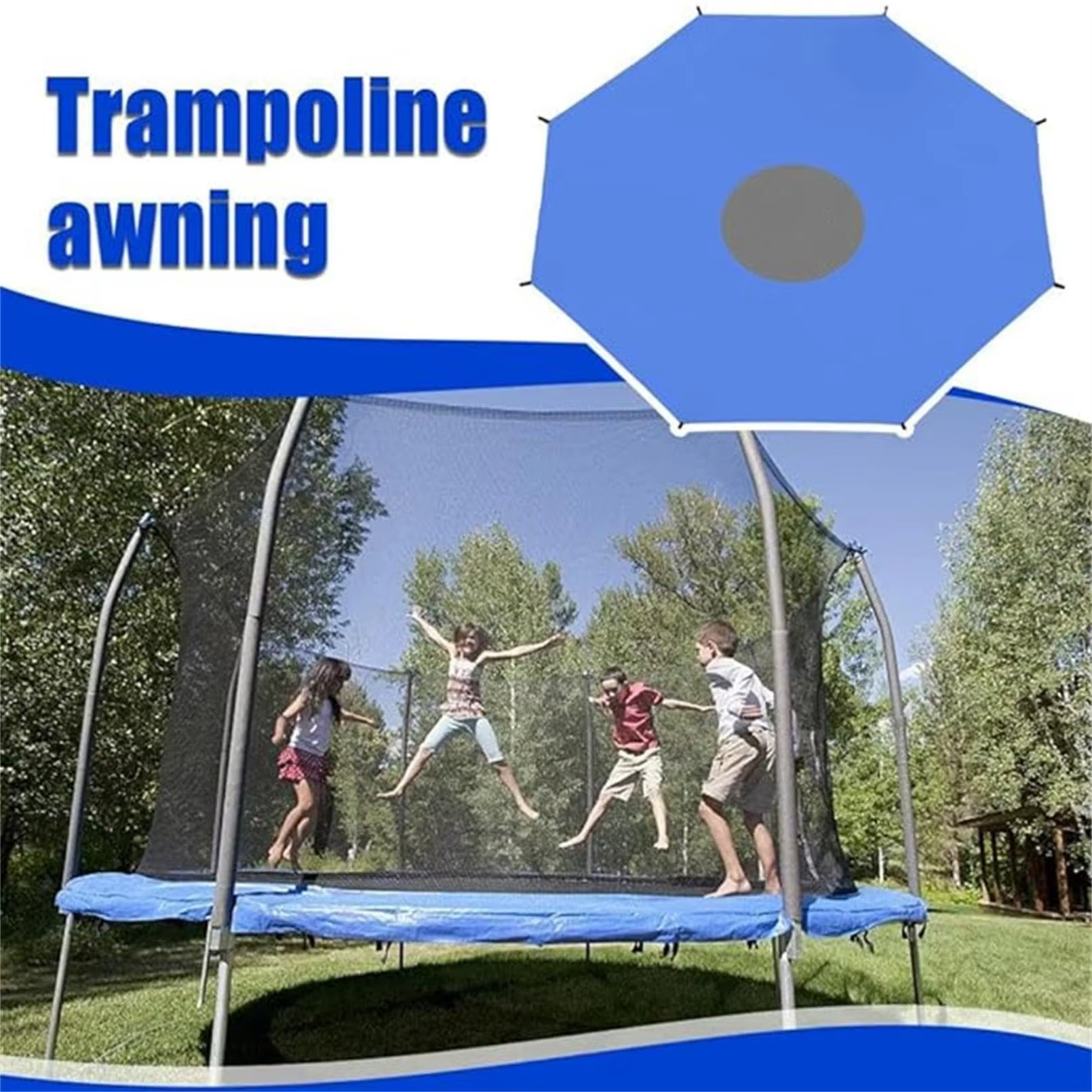 Housse de pare-soleil pour Trampoline 8/10/12/14/16 pieds, auvent pour Trampoline, housse de tente pour Trampolines intérieurs ou extérieurs, pare-soleil