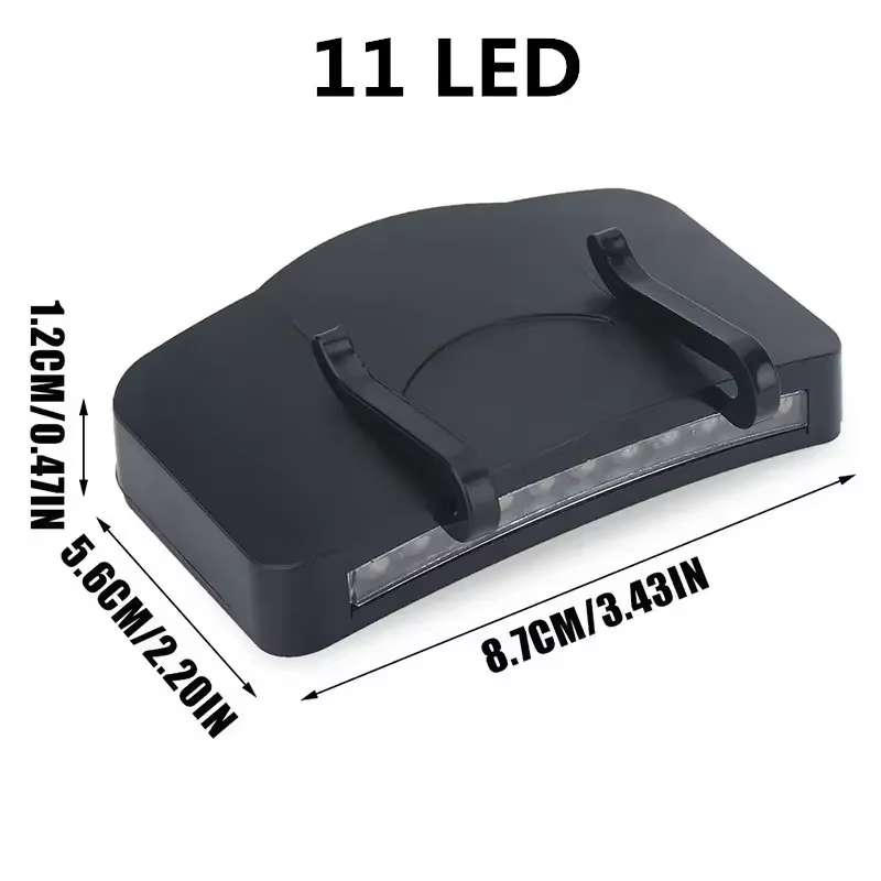 300LM 11 LED lampe frontale pince sur casquette chapeau torche Portable Super lumineux 11 LED