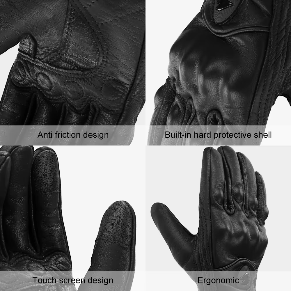 S-XXXL gants de Moto en cuir de chèvre hommes femmes
