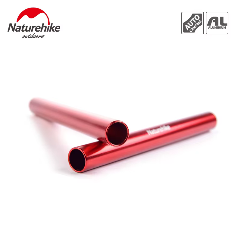 NatureHike 4 pièces Tube de réparation pour poteau de tente en alliage d'aluminium rouge, accessoires de camping en plein air, tube de réparation pour tige unique, adapté