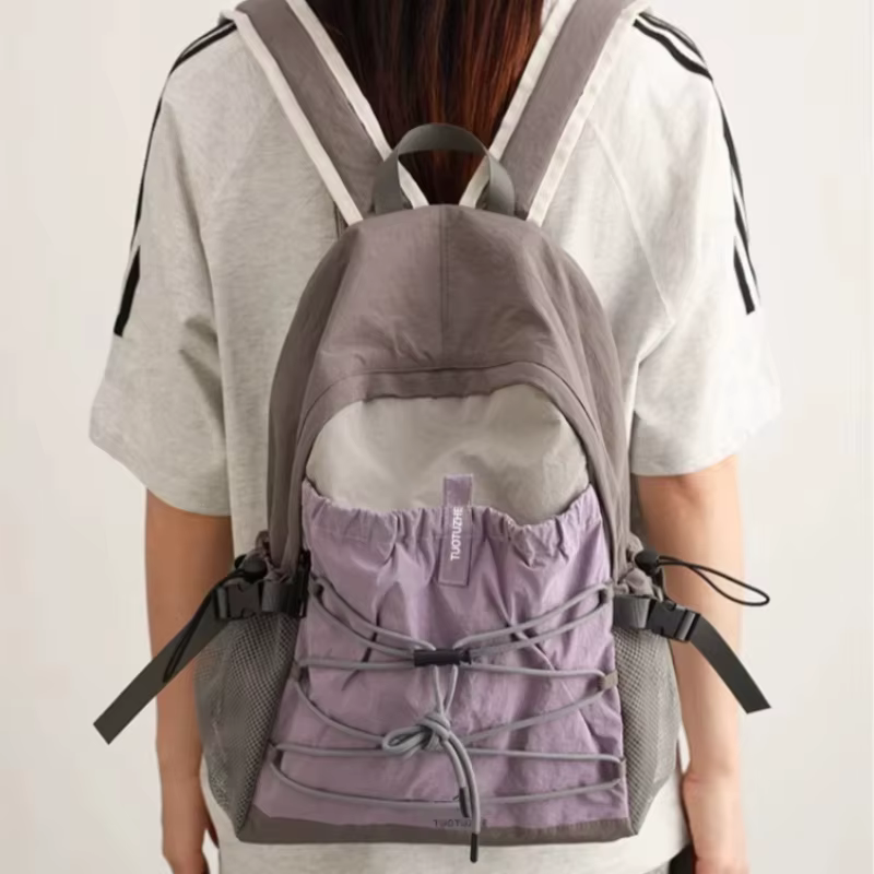 Sac à dos durable résistant à l'usure pour femme, en nylon imperméable, pour sports de plein air, étudiants, randonnée minimaliste, voyage, école
