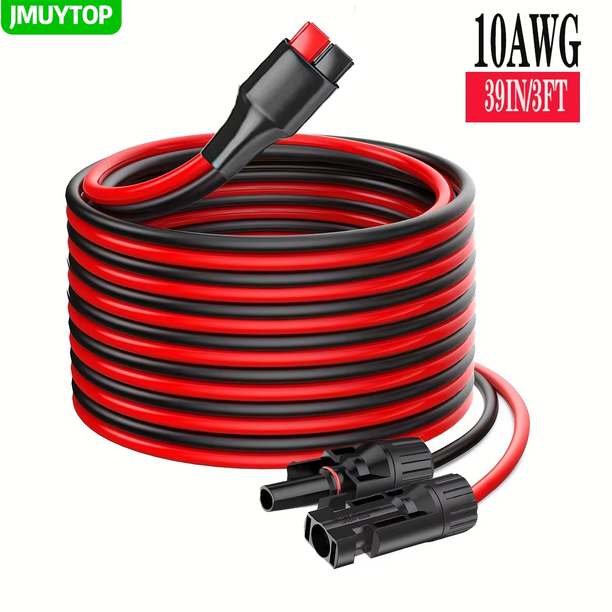JMUYTOP – câble de panneau solaire 6 pieds/78 pouces 10awg