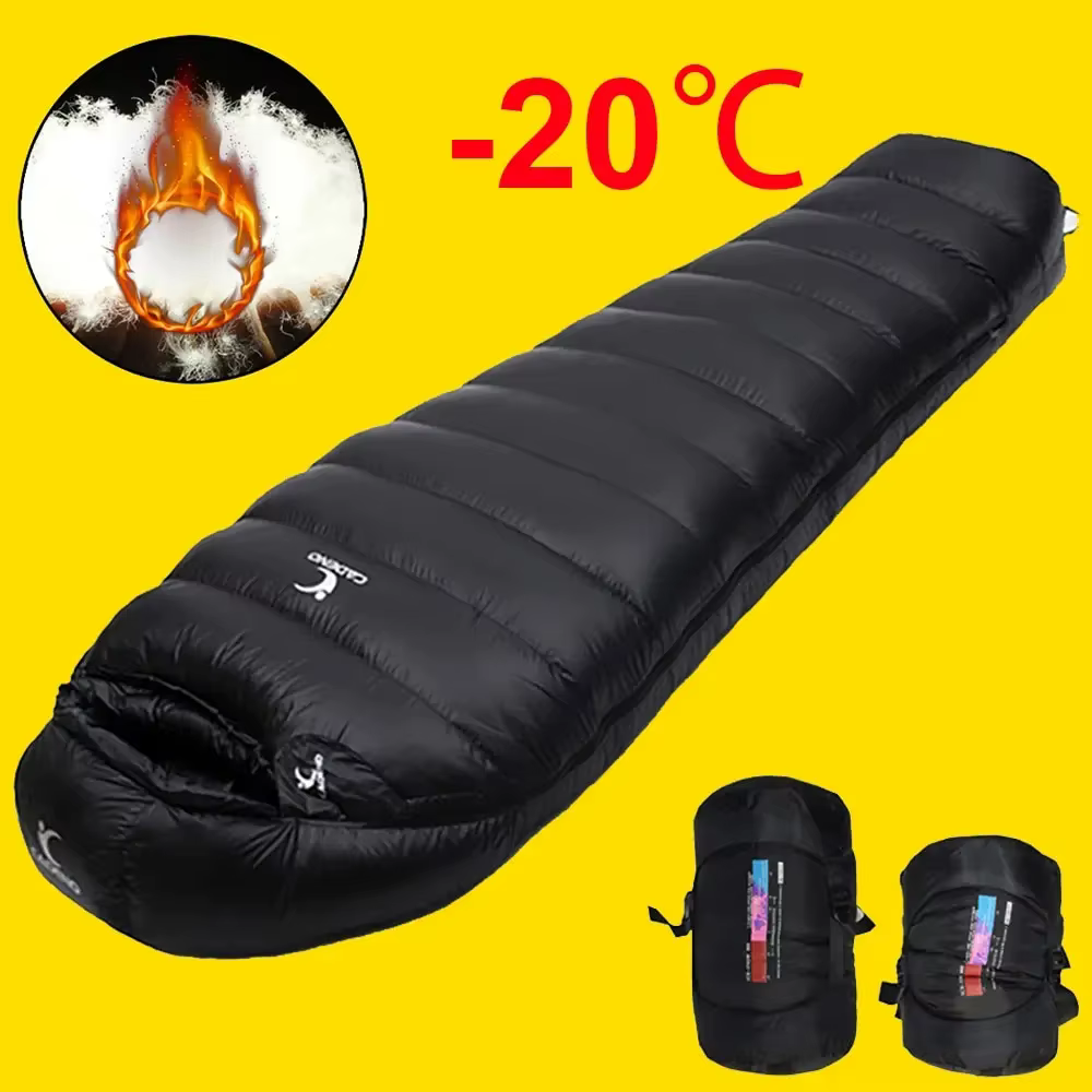 Sac de couchage thermique en duvet de canard blanc ultraléger pour adultes