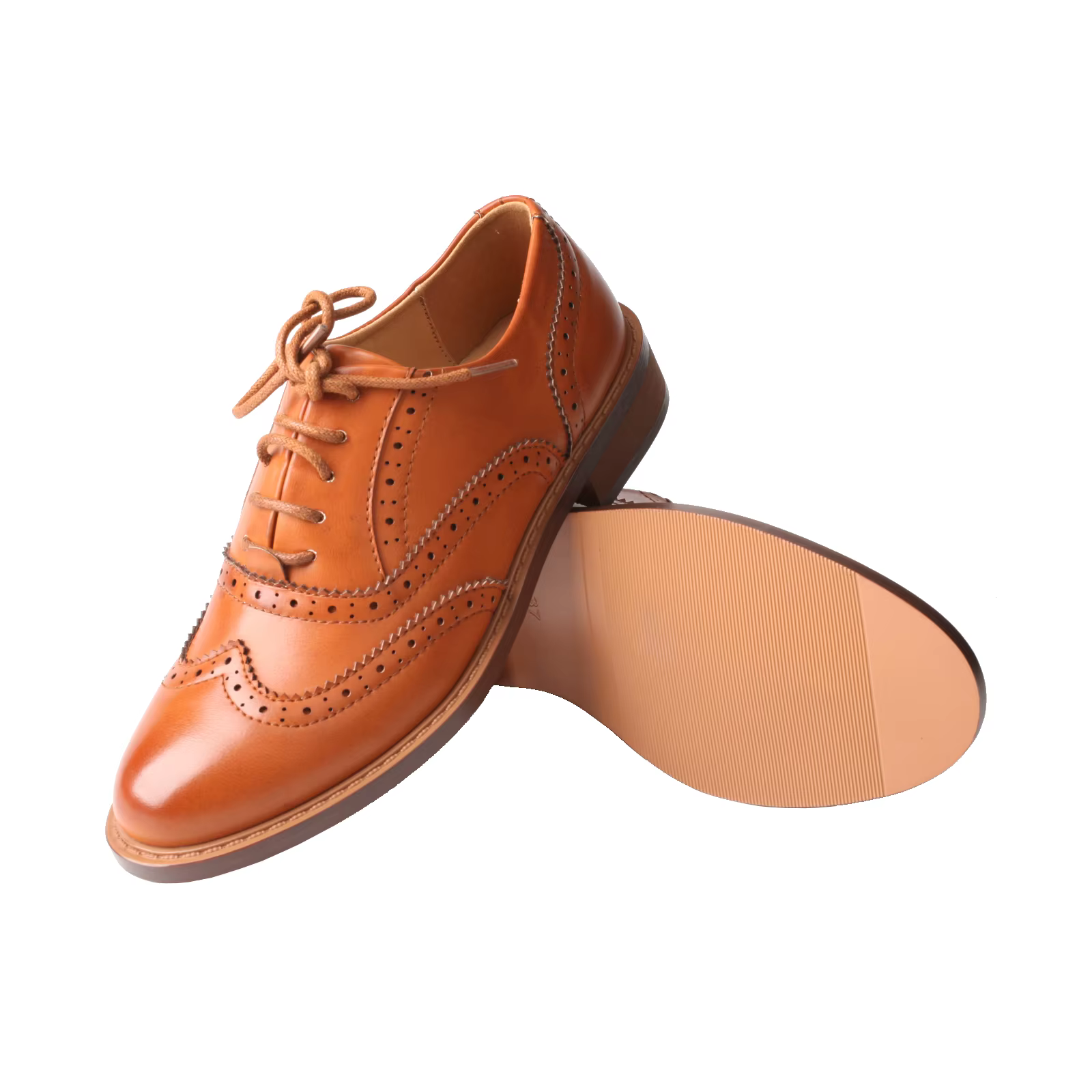Chaussures en cuir Brogue à lacets pour femmes