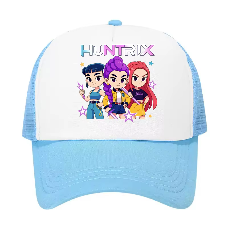 Casquette de baseball unisexe réglable en maille imprimée KPOP Demon Hunters, style décontracté, multicolore, pour cosplay et hip-hop, idéale pour l'extérieur