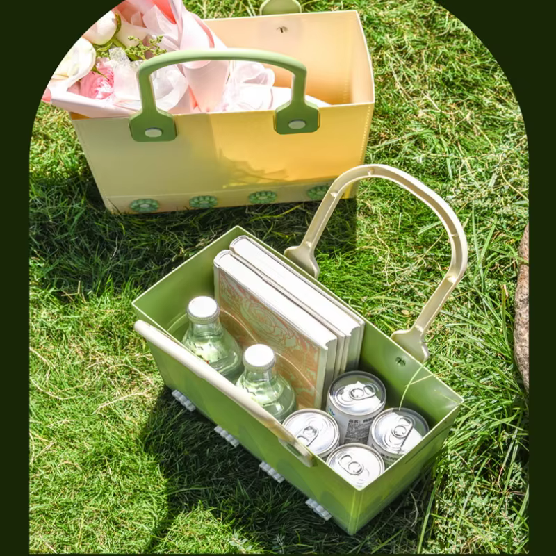 Panier de pique-nique portable pour usage extérieur et domestique avec fond souple