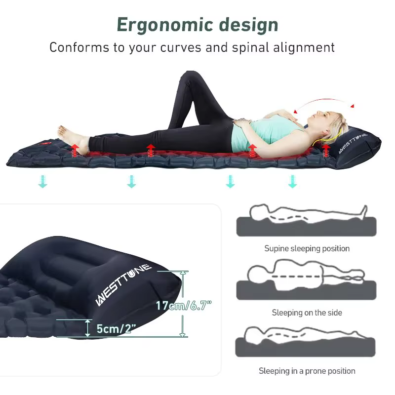 TARKA – tapis de Camping gonflables, matelas pneumatique avec oreiller, coussin de couchage touristique en plein Air, matelas auto-gonflant pour randonnée et escalade