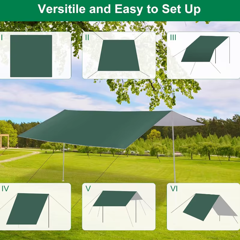 Grande Tente de Camping Extérieure Imperméable avec Protection UV et Pare-Soleil pour Pique-niques