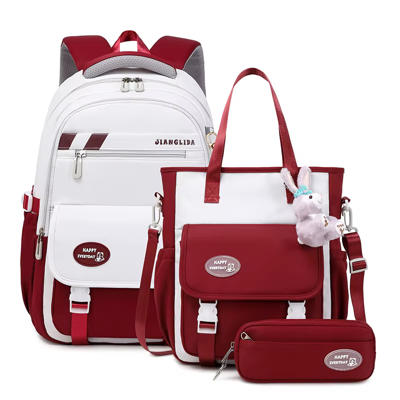 Sac à dos pour filles pour enfants d'école primaire, sac à livres 3 pièces/ensemble, sacs à dos simples pour filles, sac d'école primaire imperméable
