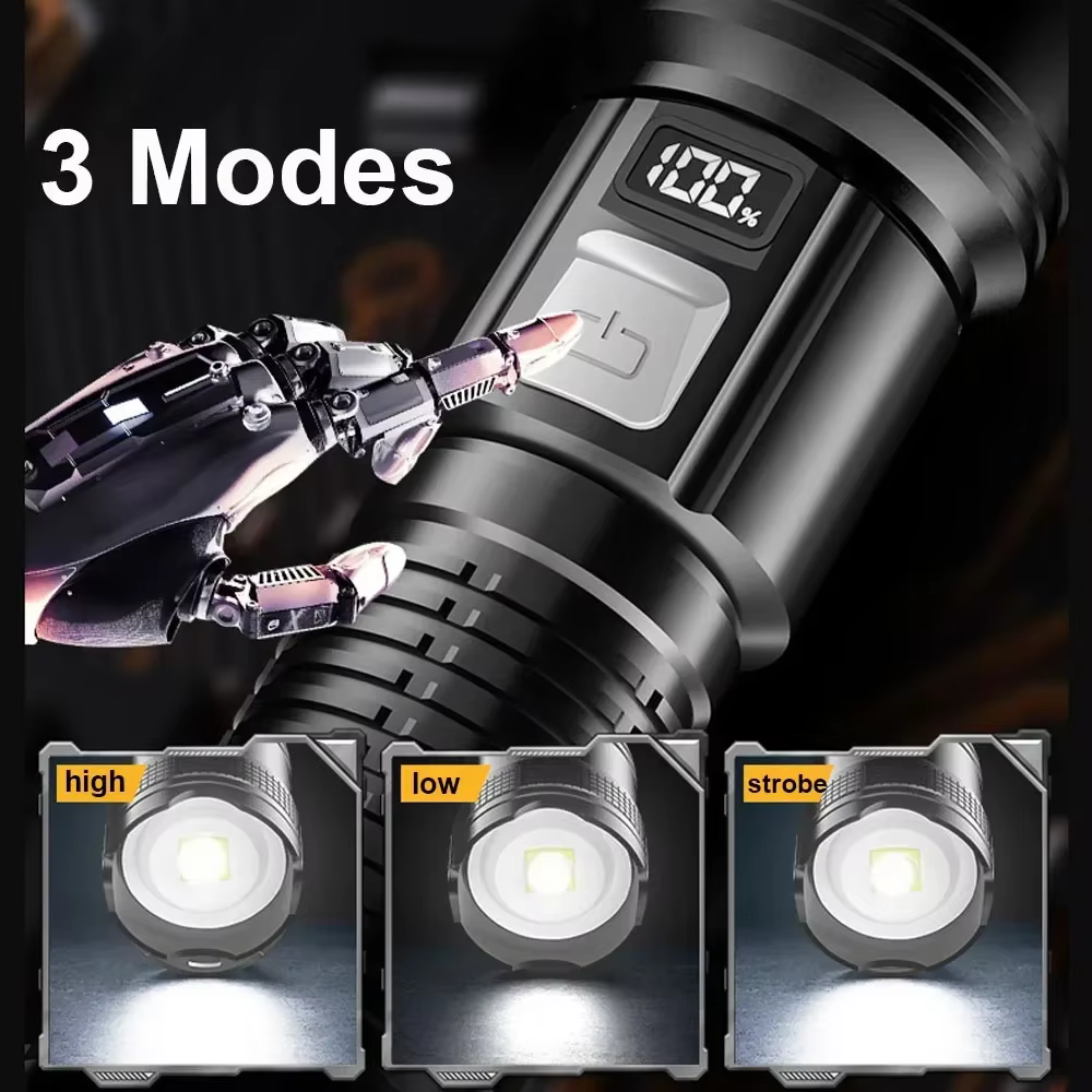 6000000 LM lampe de poche LED Rechargeable haute puissance militaire