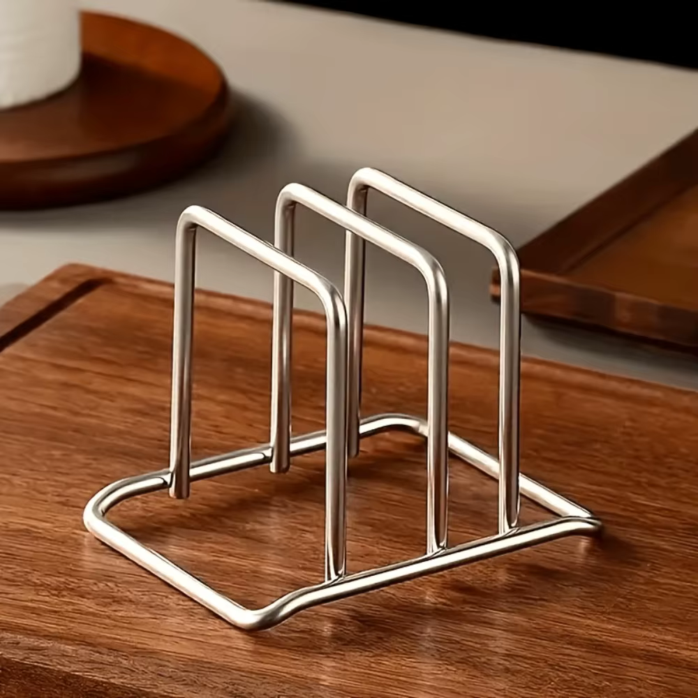 Support de rangement de cuisine en acier inoxydable pour couvercles de casseroles et planches à découper – Rangement peu encombrant et antirouille pour accessoires de cuisine