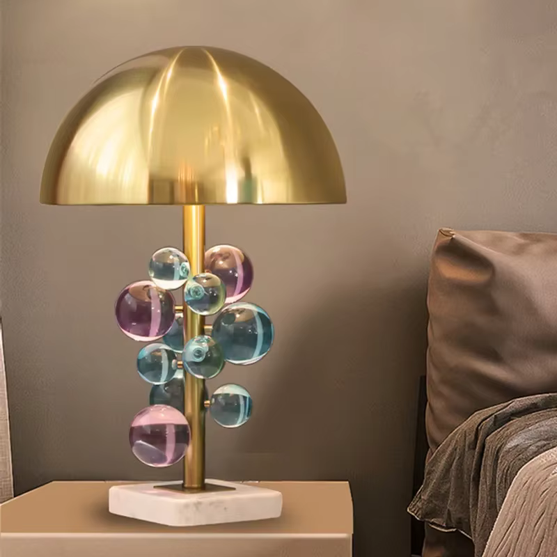 Lampadaire LED créatif nordique boule de verre colorée lampe champignon design italien décoration de salon chambre