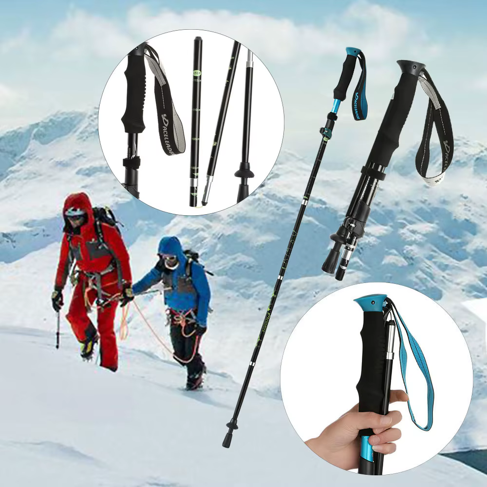 Outil de randonnée de Camping en plein air Portable ultraléger bâtons de Trekking pliants bâton télescopique