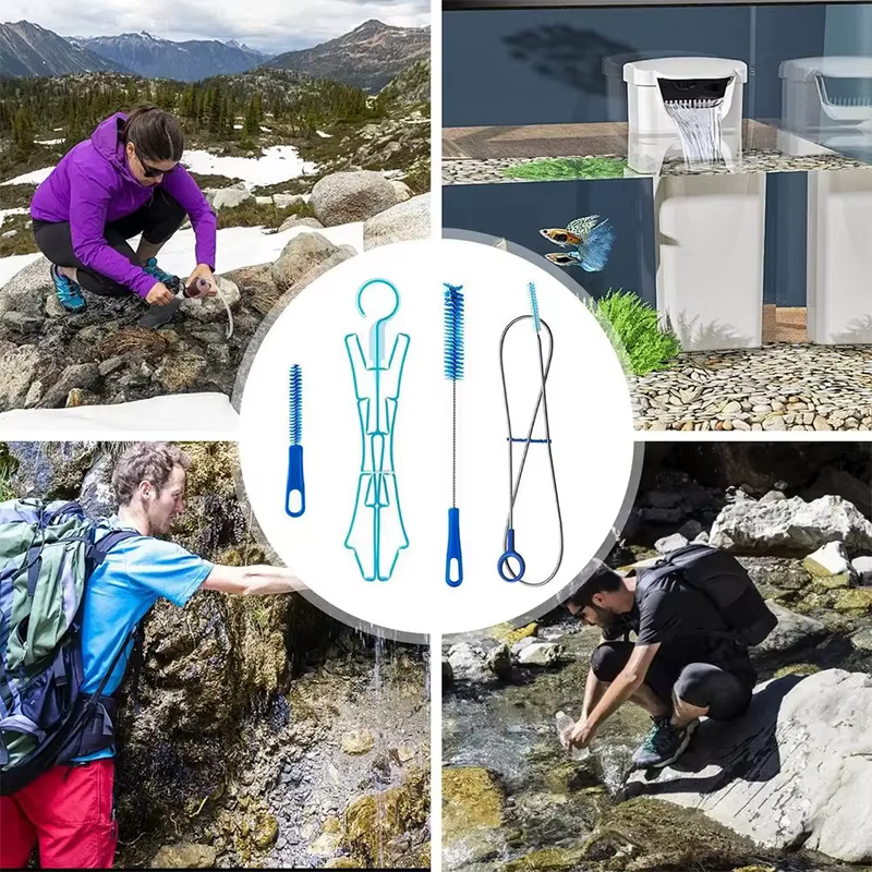 Kit de nettoyage de vessie d'eau d'hydratation 4 pouces, outil de nettoyage de sac d'eau multifonction, outils de Camping en plein air pour vessies d'eau