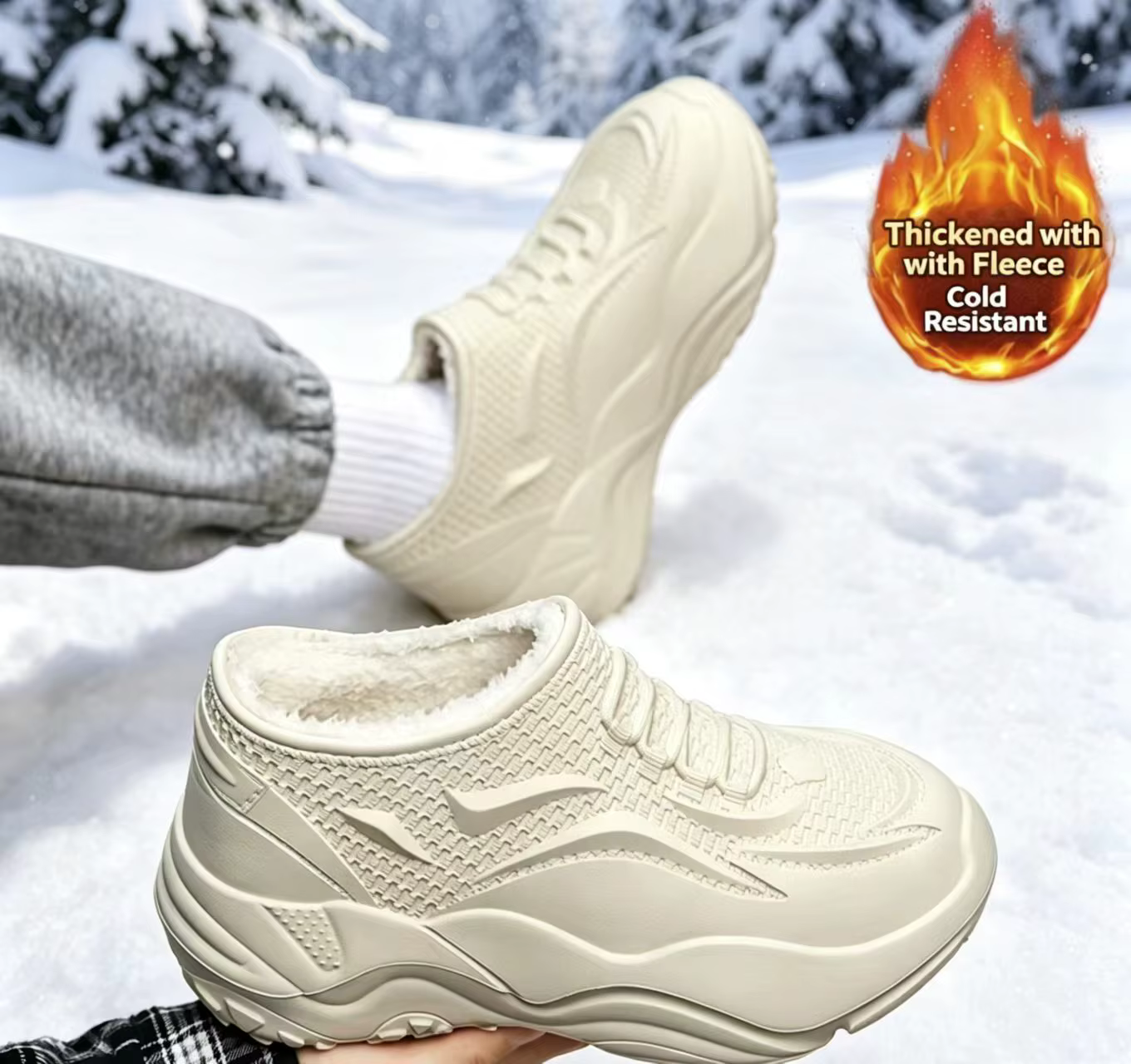 Bottes de neige imperméables et antidérapantes pour hommes, chaussures d'hiver à la mode, épaisses et doublées de polaire, résistantes, chaudes, en coton, cadeaux de noël