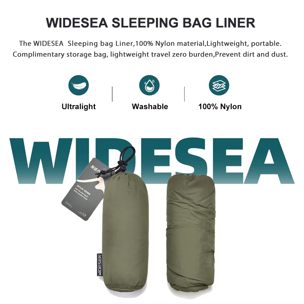 Widesea Camping sac de couchage doublure ultraléger momie sac
