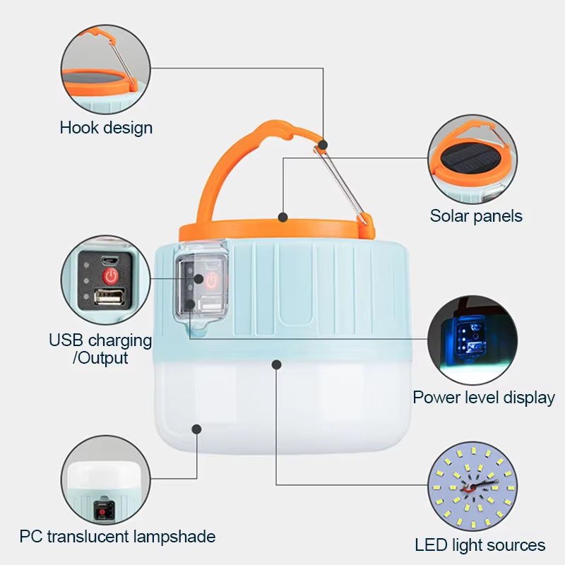 Lampe de camping portable - Lumière de tente réglable