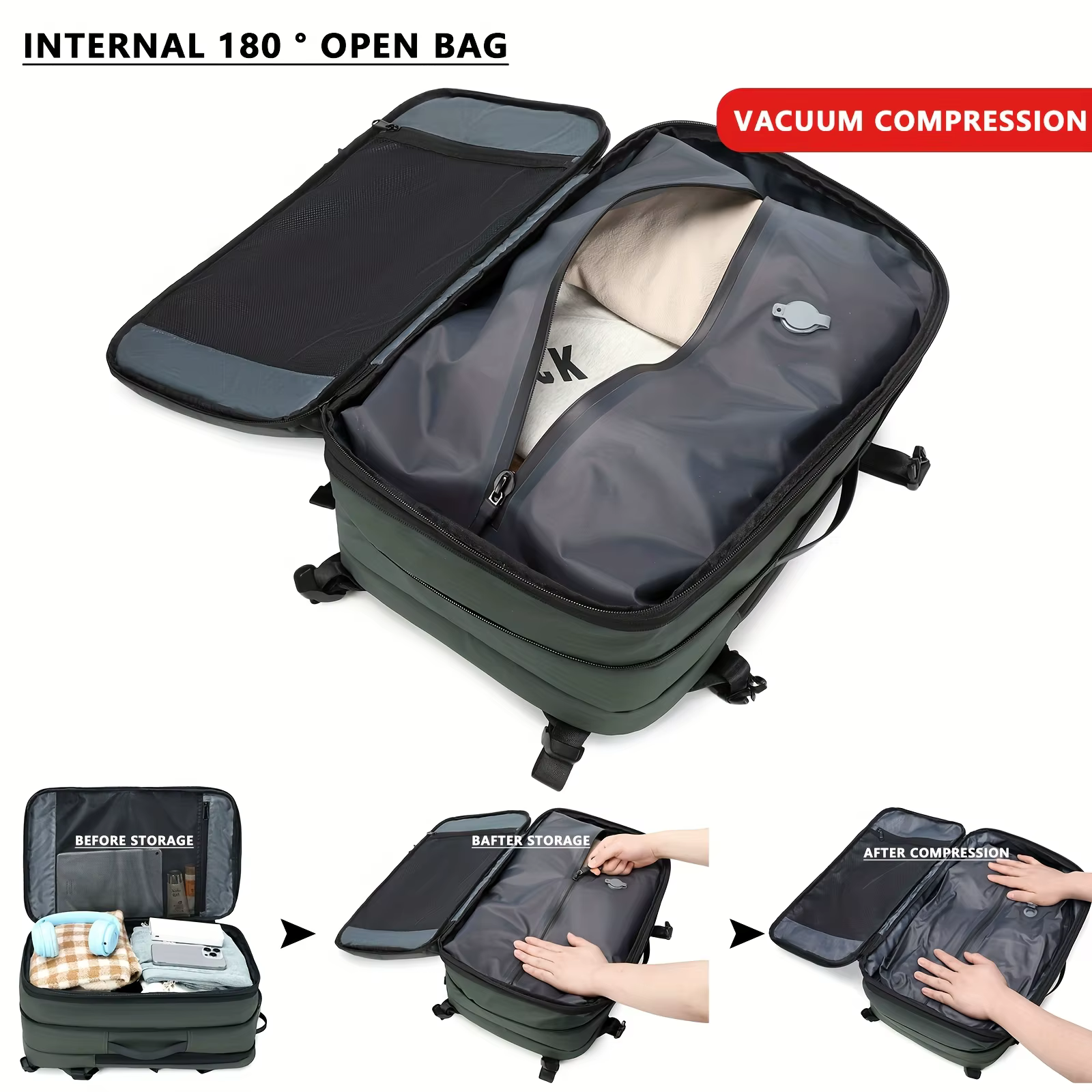 Sac à dos de compression sous vide de grande capacité