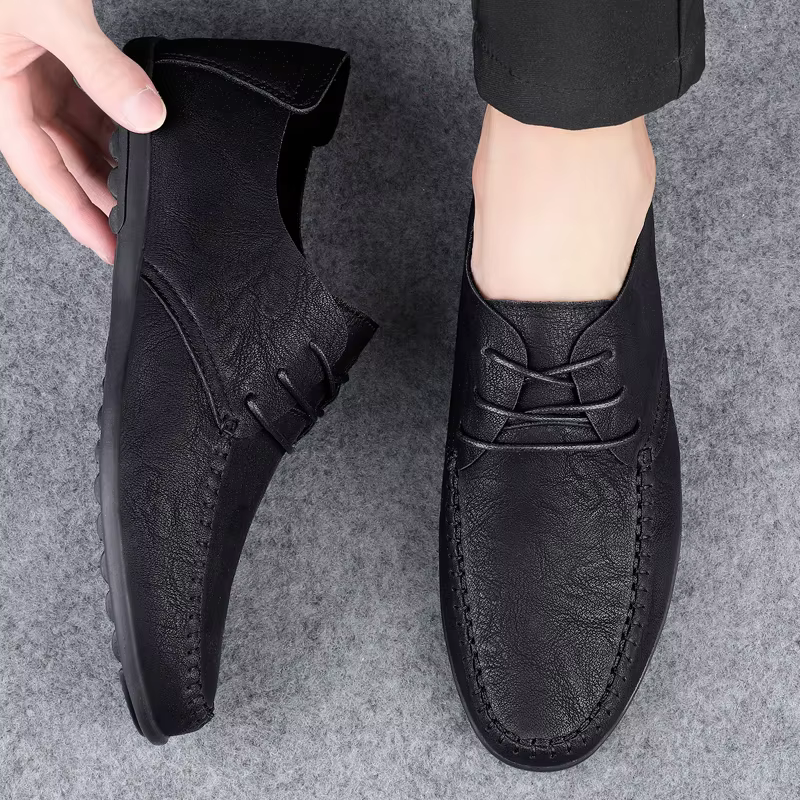 Chaussures en cuir pour hommes semelles souples quatre saisons grande taille chaussures en cuir décontractées mode à la mode fête des jeunes chaussures de conduite polyvalentes