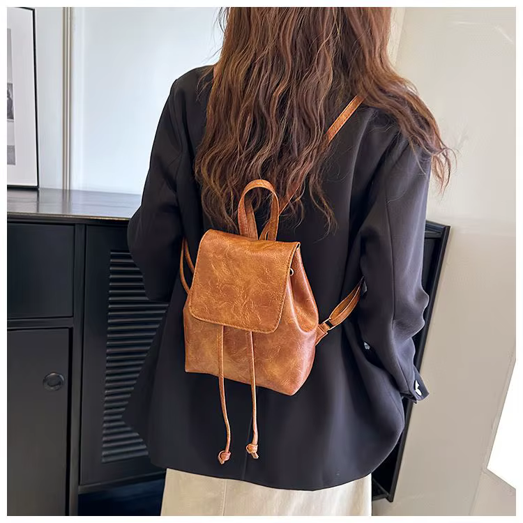 Sacs à main Vintage en cuir Pu pour femmes, couleur unie, pour collégiennes, compacts et légers, sacs à bandoulière décontractés pour femmes